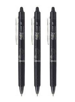Buy 3-Piece Frixion Clicker Erasable Ball Pen 0.7mm Tip Black Ink in UAE