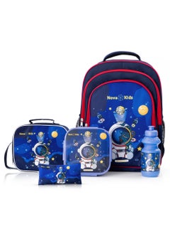 Buy Nova Kids 16 Inch School Bag with Lunch Bag, Pencil Pouch, Lunch Box and Water Bottle - Astronaut - Blue in Saudi Arabia