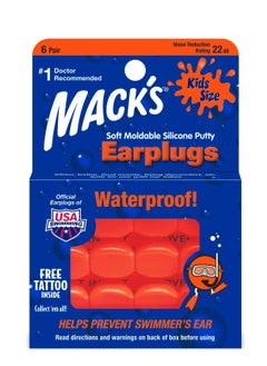 Buy Mack's ear plugs silicon 6 duple (kids) orange in Egypt