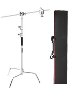 اشتري COOPIC C Stand Stainless Steel 330cm/10.8ft Max. Height Studio Photo Video 4 feet Holding Arm Grip with Turtle Base for Light Reflector (1 PACK WITH SOLO BAG) في الامارات