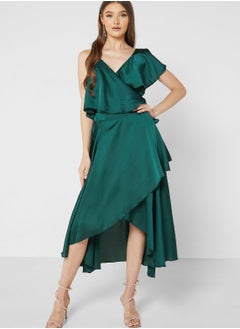 Buy Ruffle Tie Detail Skater Dress in Saudi Arabia