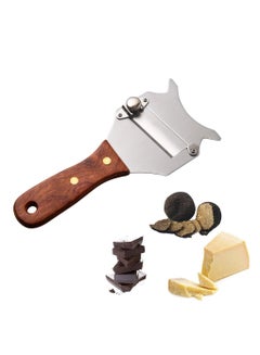 Buy Truffle Slicer, SYOSI Multi-functional Stainless Steel Truffle Slicer Adjustable Butter Shaver with Wooden Handle for Truffle And Chocolate Curls in UAE