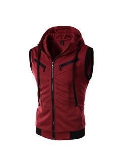 Buy Summer Sleeveless Hooded Mens Vest M-5XL Red in UAE