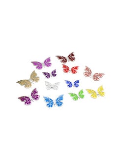 Buy Silver Serenity 3D Butterfly Cake Decorations 12pcs in UAE