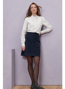 اشتري Women Textured Pull On Mini Skirt, Navy في الامارات