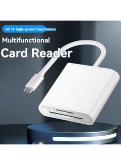 Buy Type-C card reader to SD/TF adapter cable is suitable for Huawei mobile phone otg card reader (white) in Saudi Arabia