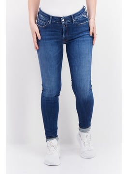 اشتري Women Skinny Fit Stretchable Washed Denim Jeans, Blue في السعودية