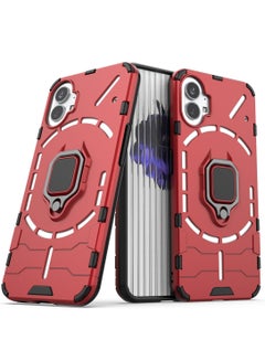 اشتري ناسنج فون وان 1 (Nothing Phone 1) جراب حماية مضاد للصدمات مع حلقة معدنية - (احمر) في مصر