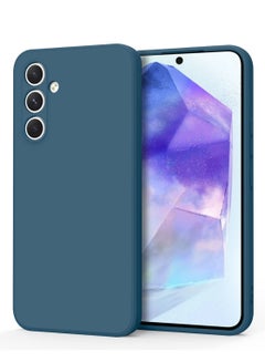 Buy Stylish TPU Silicone Back Cover Case for Samsung Galaxy A55– Slim Fit Design, Smooth and Soft – Navy Blue in Saudi Arabia