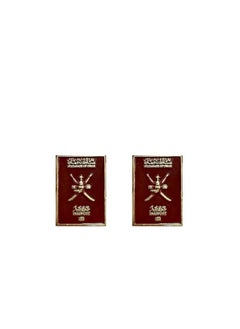 Buy Sultanate of Oman Passport design 2D Sticker Metal Badge 2 Pcs in UAE