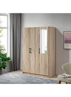 اشتري Oasis Cambridge 3-Door Wardrobe with Mirror and Drawer with Lock 55 x 190 x 120 cm في السعودية