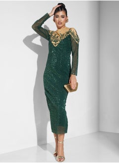 Buy High Neck Sequin Dress in UAE