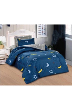 Buy Double-Sided Microfiber Cartoon Printed Kids Comforter Set - 3 Pieces - Cozy Bedtime Adventure in Saudi Arabia