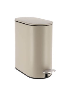 Buy Metal Soft Close Fall Brake Lid Pedal Bin Beige and Black 5 L AA6549169 in Saudi Arabia