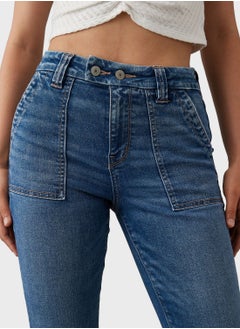 Buy High Waist Flared Jeans in UAE