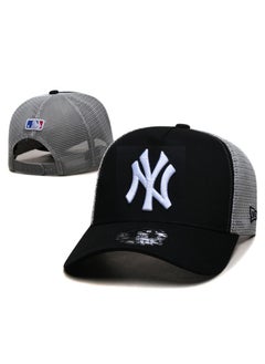 Buy New Era MLB New York Yankees Fashion Sunshade Hat, Mesh Hat, Outdoor Men's and Women's Sports Duck Tongue Hat Black/Grey in UAE