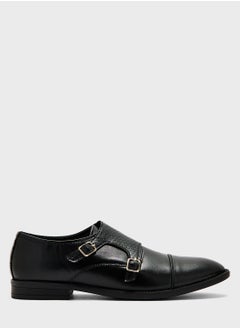 Buy Textured Monk Strap Formal Slip Ons in UAE