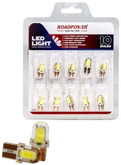 Buy T10 LED Bulb, 6000K Extremely Bright Cool White Color, Universal Fit Used for Car Interior, Dome Light, License Plate Light, Parking Light, RP-DIM10-H1, (Pack of 10 Pcs) in UAE