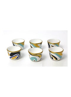 Buy Cawa Cups, Traditional Arabian design Cups for Tea, Coffee Perfect for Home, Office, Coffee Shops, Set of 6 pcs, Made in Turkey - ECC8801 in UAE