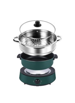 اشتري Factory direct supply new Korean household multifunctional electric cooker non-stick electric cooker split electric hot pot spot Green soup pot + steamer (only applicable to 110V voltage) في الامارات