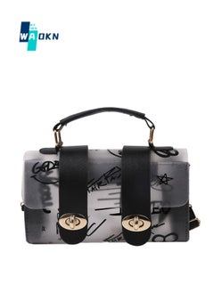 Buy Women's Trendy Simple Shoulder Bag, Ladies Transparent Graffiti Tote Bag Handbag Clutch Bag, PVC Material Creative Crossbody Bag Sling Bag Side Bag for College Students and Teenagers in UAE