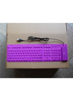 اشتري 109-Key Silicone Foldable Keyboard Waterproof Purple في السعودية