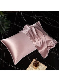Buy 100% Mulberry Silk Pillowcase for Hair and Skin, 19 Momme Natural Silk Pillowcases, Soft Breathable Smooth Silk Pillow Cover 48cm*74cm(Pink 1PC) in UAE