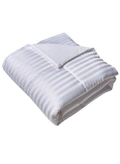 Buy Solid Microfibre Stripe Duvet King Fillers Microfiber White Best Quality 240x260cm in UAE