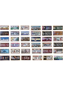 اشتري Hometaste Wall Decorative Plates Metal Wall Posters Wall Plaques Metal Tin Signs Posters Plaques Metal Poster Art Poster Decorative Wall Car Plates (36_Pieces) في الامارات