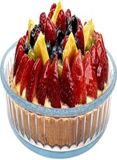 Buy Simax glass fluted cake dish: shallow - heat, cold and shock proof - made in europe - 11-inch in Egypt