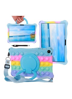 Buy Huawei Matepad SE 10.4 inch 2023 Kids Soft Silicon 360 Rotating Ring Stand Cover with Should Strap and Pen in UAE