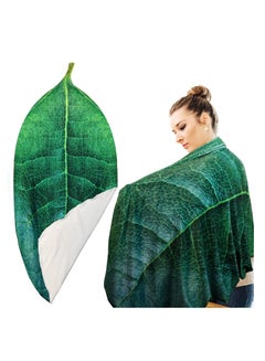 Buy Soft Flannel Fleece Leaf Blanket Double Sided Printing, Large Green Blanket Lightweight Comfortable Warm Plush Leaf Blanket for Office Bed Couch Sofa (230gsm, Bayberry Leaf) in Saudi Arabia