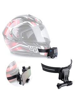 اشتري Motorcycle Helmet Chin Mount Kit for Gopro and Mobile Phone, Helmet Adhesive Mount with Phone Clip for GoPro Hero 10/9/8/7/6/5, for DJI Osmo Action, Action Camera, and Smartphone في السعودية