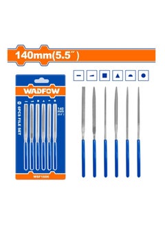 اشتري Wadfow 6 Piece Needle File Set 140mm (WSF1606) Metal Needle Files in Round, Triangular, Square, Flat Shapes, Jeweler Files for Glass, Wood, Stone, Jewelry Carving, Sanding, and Polishing في الامارات