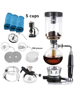 Buy Coffee and tea set 9 in 1 syphon maker 5 cups in Saudi Arabia