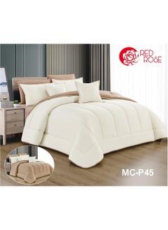 Buy Double quilt set, two-sided mattress, consisting of 8 pieces, microfiber, comforter size 240 by 260 cm in Saudi Arabia