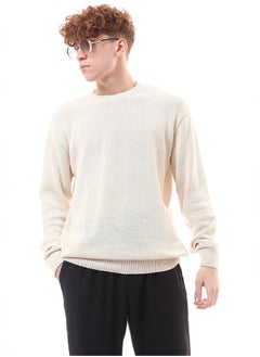 Buy Ivory Slip On Standard Fit Knitted Pullover in Egypt