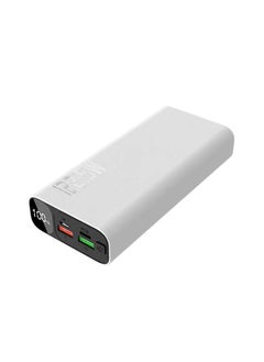 Buy PD 22.5W Power Bank 10000 mAh Super Fast Charging Portable Charger 1 Type C 1 Micro USB and 2  USB A Output Compatible with iPhone, Samsung, iPad and more- White in UAE