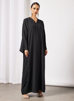 Buy V-Neck Plain Abaya in Saudi Arabia