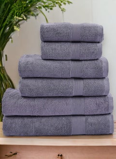 Buy 100% Cotton 6 Piece Ansaaj Towel Set | Lilac in Saudi Arabia
