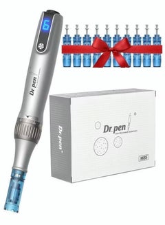 اشتري قلم ديرما إبرة مجهرية لاسلكي من Dr.pen M8S مع 10 خراطيش ترقية أداة الجمال للعناية بالبشرة في الامارات