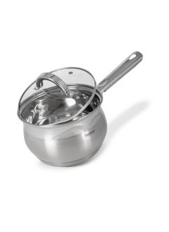 اشتري Saucepan with Glass Lid 16x10.5cm / 2.1L, Stainless Steel 18/10 INOX30 Sauce pan Felina Series في الامارات