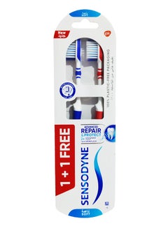 Buy 2 Piece Advanced Repair and Protect Soft Toothbrush Multicolour in Saudi Arabia