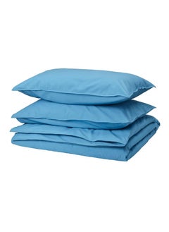 Buy Duvet Cover and 2 Pillow Cases Blue 240x220/50x80 cm in Saudi Arabia