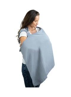 Buy Muslin Nursing Cover For Baby Breastfeeding Breathable Cover With Adjustable Strap Privacy Protection Cotton Cover in UAE