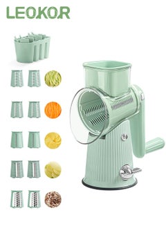 Buy Multifunction Food Chopper Vegetable Slicer with Container Manual Drum Vegetable Cutter in Saudi Arabia