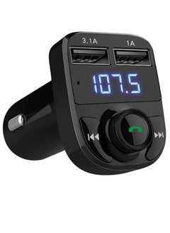 Buy Handsfree Call Car Charger,Wireless Bluetooth FM Transmitter Radio Receiver,Mp3 Audio Music Stereo Adapter,Dual USB Port Charger Compatible for All Smartphones,Samsung Galaxy,LG,HTC,etc in UAE