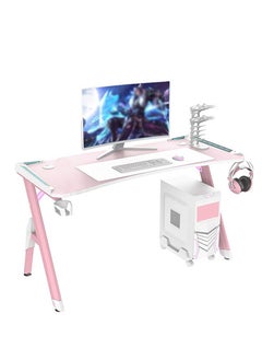 اشتري Gaming Desk,47 Inch PC Computer Desk, Home Office Desk Table Gamer Workstation, Simple Game Table, Pink في الامارات