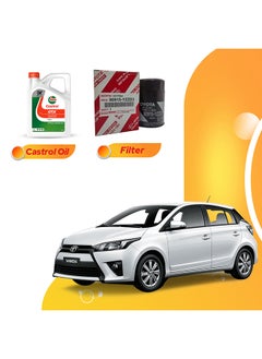 اشتري Yaris 4.5 Liters 10W40 Castrol Magnatec Oil And Original Filter في الامارات