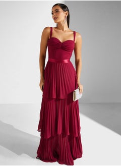 Buy Sweetheart Neck Tiered Hem Dress in Saudi Arabia